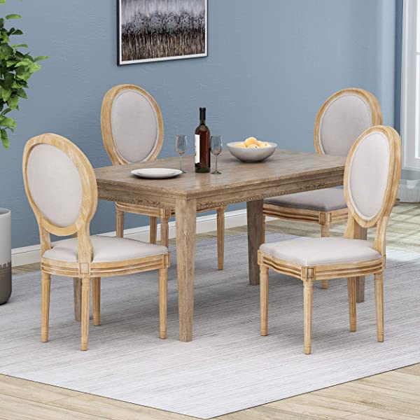 Christopher Knight Home Phinnaeus Beige Fabric Dining Chair (Set of 2), 2-Pcs Set Beige 2-Pcs Set