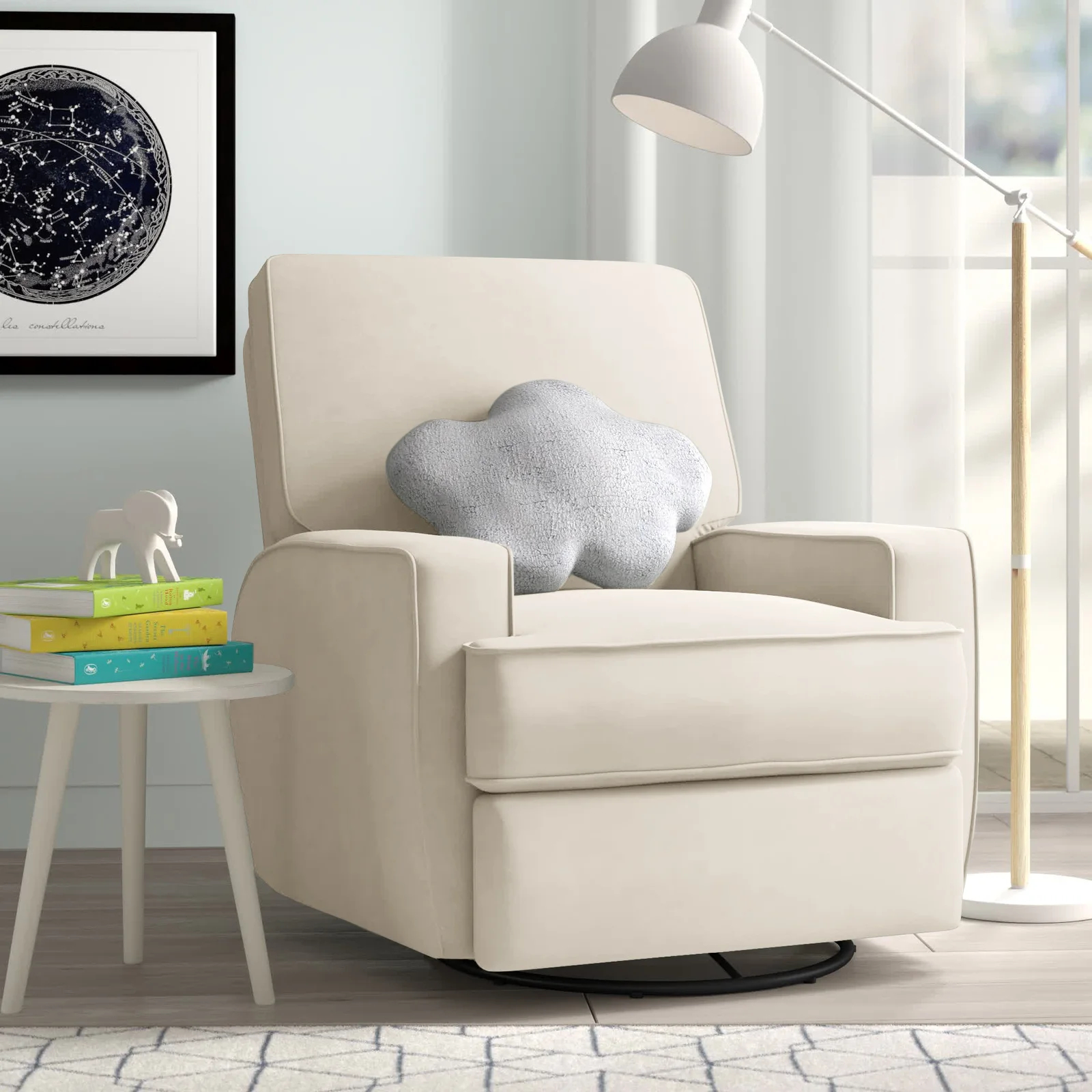 【Furniture】Abingdon Swivel Reclining Glider Nursery Chair