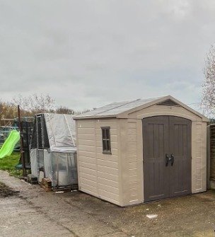 8' x 8' Plastic Garden Shed, Fire Retardant and Weatherproof, Ado Color