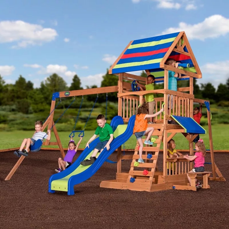 BEACH FRONT WOODEN SWING SET