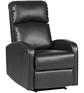 EVRE Recliner Arm Chair with Adjustable Leg Rest and Reclining Functions Leather - Black