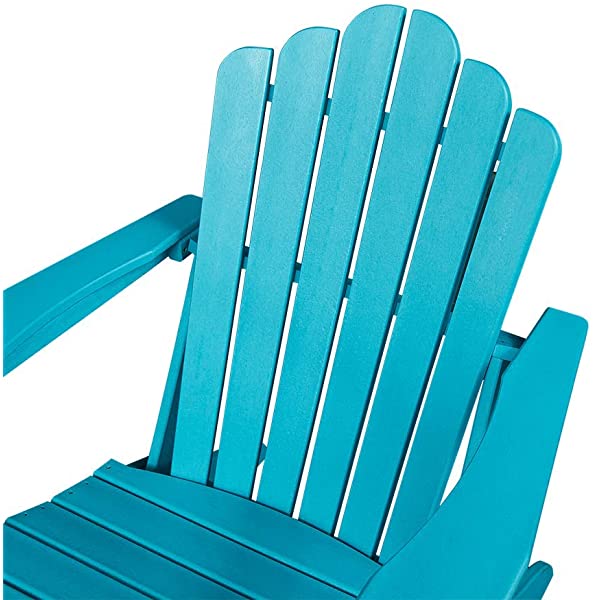 Ehomeline Classic Outdoor Adirondack Chairs with Connecting Plate Set of 3 for Garden Porch Patio Deck Backyard, Weather Resistant Accent Furniture, Blue