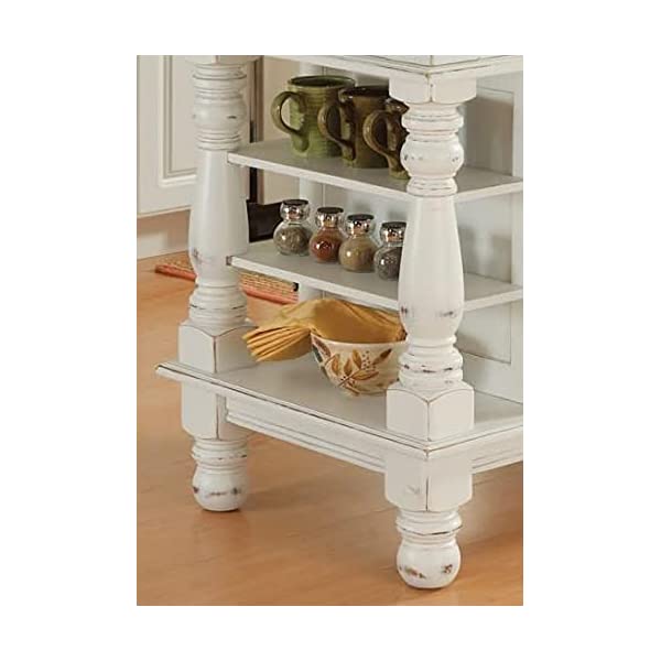Homestyles Kitchen Island Americana Dual Side Storage Cabinet, 36 Inches High by 42 Inches Wide, Antique White