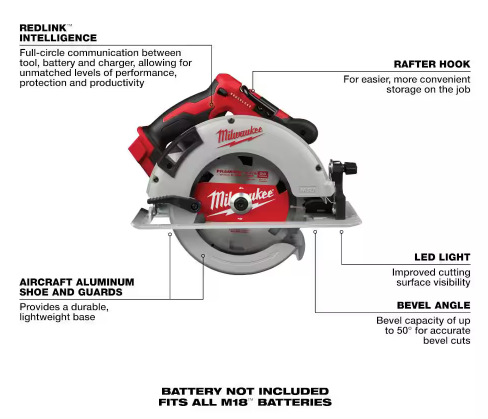 Milwaukee M18 18V Lithium-Ion Brushless Cordless 7-1/4 in. Circular Saw