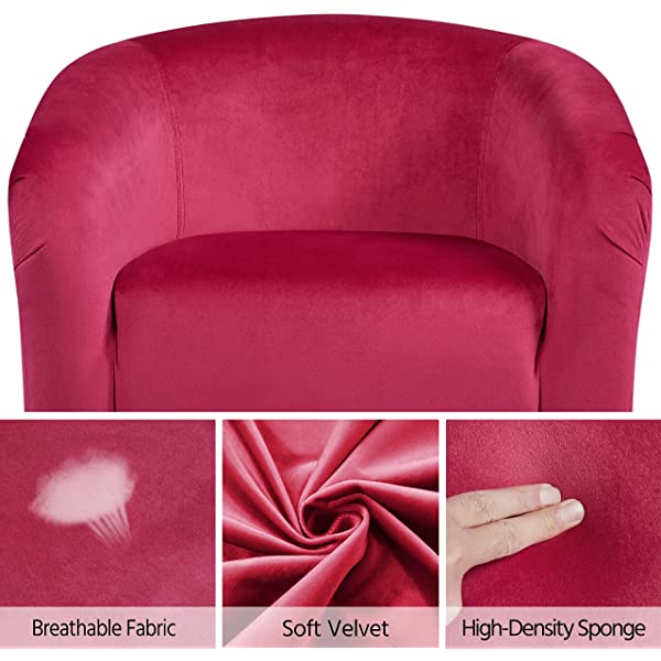 Yaheetech Set of 2 Modern Style Accent Barrel Chair Upholstered Chair Arm Chair Club Chair for Living Room Bedroom Reception Room Office Ivory