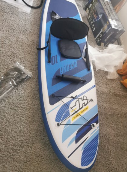 Hydro-Force SUP, Inflatable Stand Up Paddle Board, Complete Set with Kayak Conversion Kit