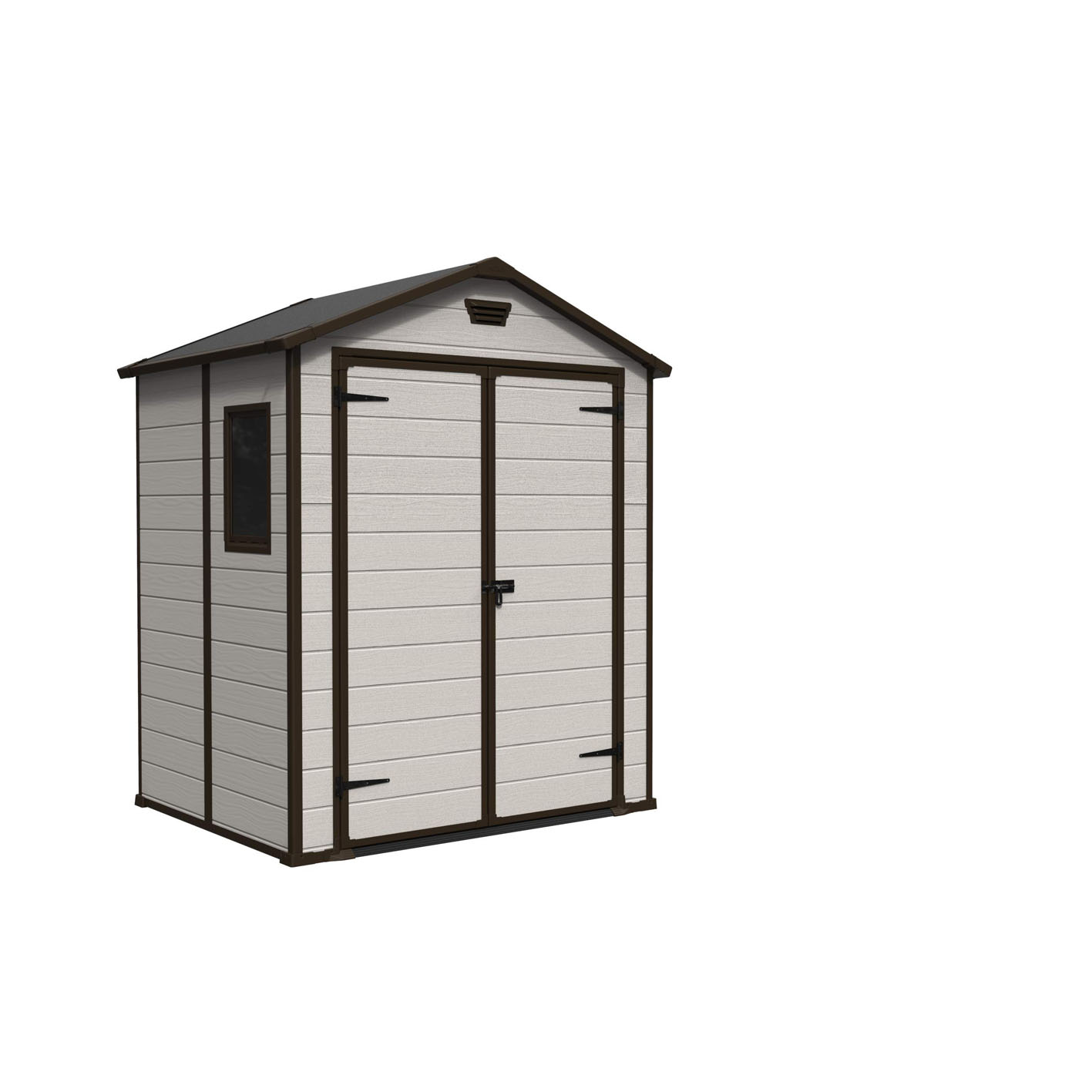 Keter Manor Outdoor Garden Storage Shed, Beige, 6 x 5 ft
