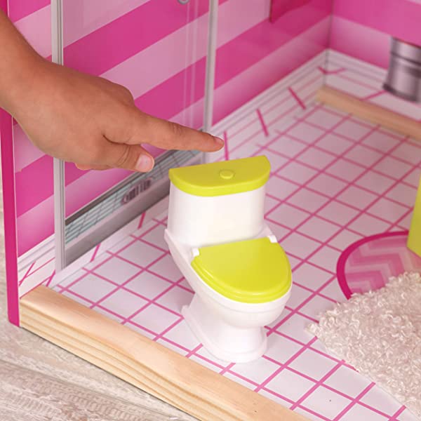 Wooden Modern Dollhouse with Lights & Sounds, Pool and 36 Accessories, Gift for Ages 3+ 49.25