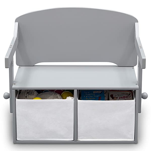 Delta Children MySize Kids Convertible Activity Bench, Bianca White Bianca White MySize
