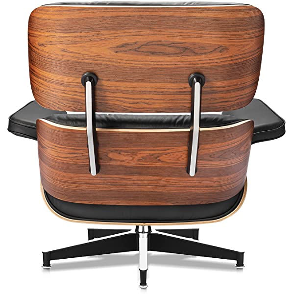 Mid Century Lounge Chair and Ottoman, Modern Chair Classic Design, Top Grain Leather Palisander Wood, Heavy Duty Base Support for Living Room, Study, Lounge, Office (Nomal, Style1-1) Nomal Style1-1