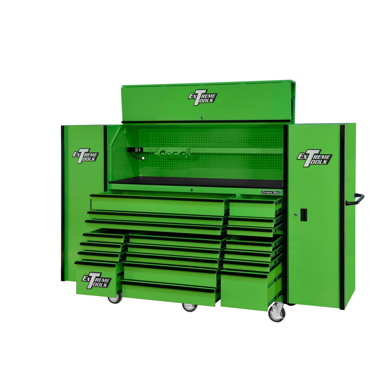 used toolboxExtreme Tools 72 x 25 19 Drawers Roller, Hutch & 2 Side Lockers Combo